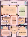 3 bedroom 3 bath 2300 square foot floor plan