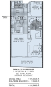 2 Bedroom & 2 Bath w/ Bunk Room Interior Residence 1.598 Square Feet